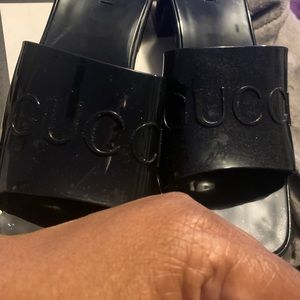 Red Gucci Rubber sandals only wore once on vacation. They are too small.